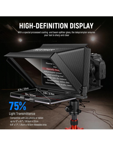 Teleprompter NEEWER X12 14" para iPad y Smartphone