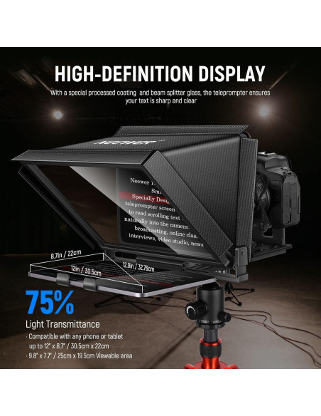 Teleprompter NEEWER X12 14" para iPad y Smartphone