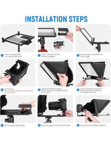 Teleprompter NEEWER X12 14" para iPad y Smartphone