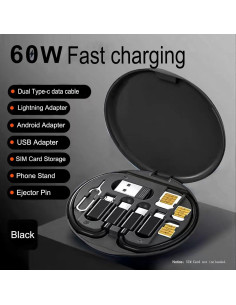 Caja de Almacenamiento de Cables ZALUJMUS USB-C y Micro-USB 2