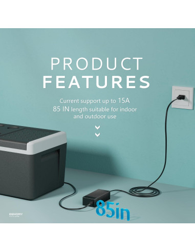Adaptador CA EUHOMY CF-AC90W para Nevera Portátil 12V