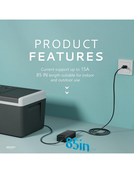 Adaptador CA EUHOMY CF-AC90W para Nevera Portátil 12V
