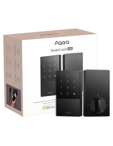 Cerradura Inteligente Aqara U50, Control Remoto, Negro