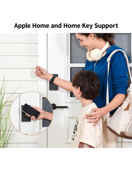 Cerradura Inteligente Aqara U50, Control Remoto, Negro