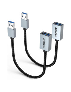 Cable Extensión USB 3.0 JasRoum 1 Pie Paquete de 2 Macho a Hembra