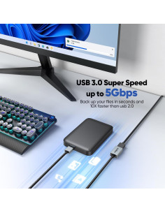 Cable Extensión USB 3.0 JasRoum 1 Pie Paquete de 2 Macho a Hembra 2