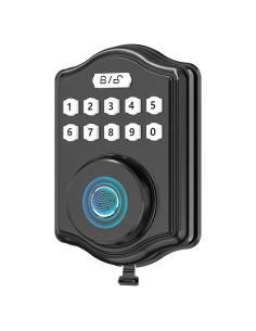 Cerradura Biométrica 52HZ con Huella y Teclado, Negra