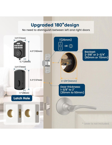 Cerradura Biométrica 52HZ con Huella y Teclado, Negra