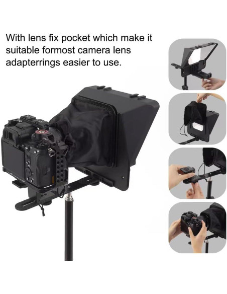 Teleprompter Inmei Portátil para Smartphone y DSLR 20.2x14.5cm