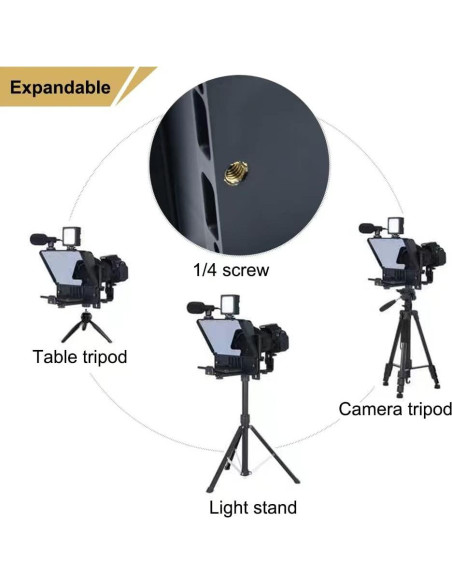 Teleprompter Inmei Portátil para Smartphone y DSLR 20.2x14.5cm