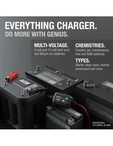Cargador de Baterías NOCO GENIUS2 2A 6V/12V para Vehículos