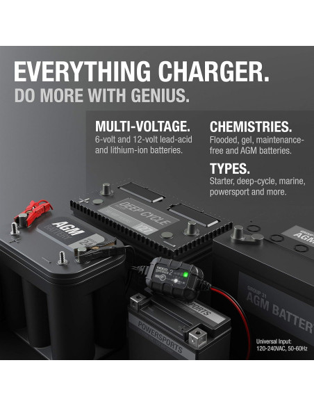 Cargador de Baterías NOCO GENIUS2 2A 6V/12V para Vehículos
