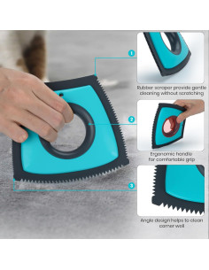 Removedor de Pelo de Mascota MAVRIZ Azul Reutilizable 15.6cm 2