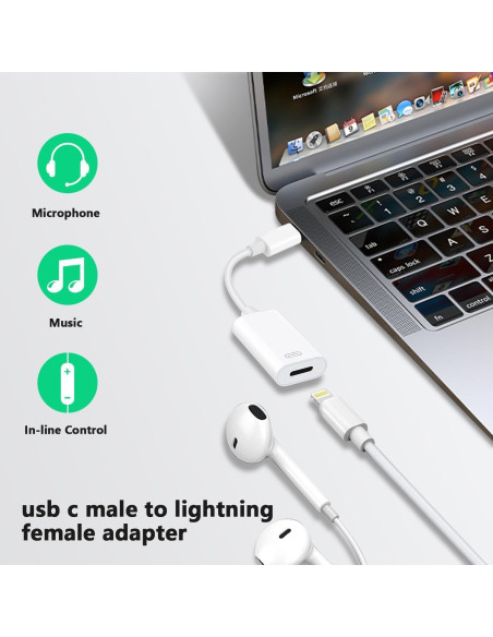 Adaptador Audio USB C a Lightning LecLooc para iPhone 16/15