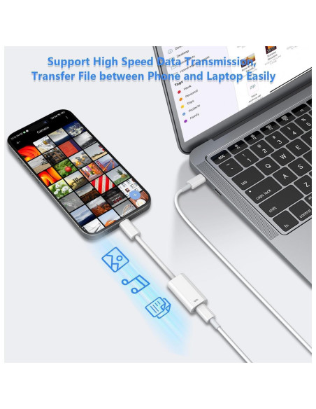 Adaptador Audio USB C a Lightning LecLooc para iPhone 16/15