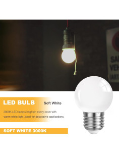 Bombilla LED E27 3W G14 20W Equivalente 3000K Paquete 10 2