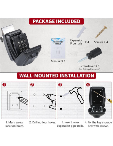 Caja de bloqueo para ventana de coche Lifronkit negra