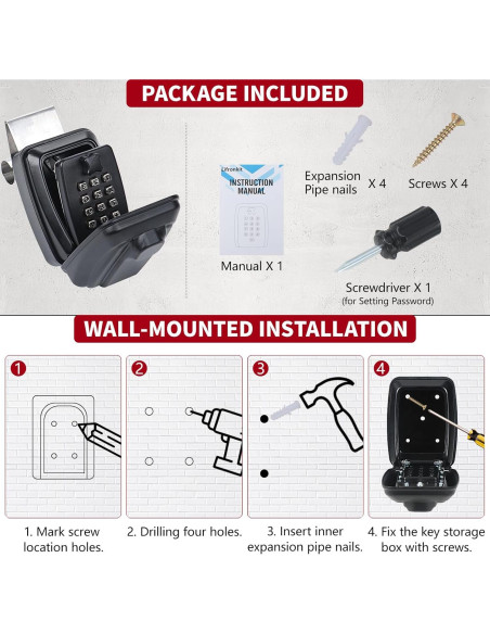Caja de bloqueo para ventana de coche Lifronkit negra