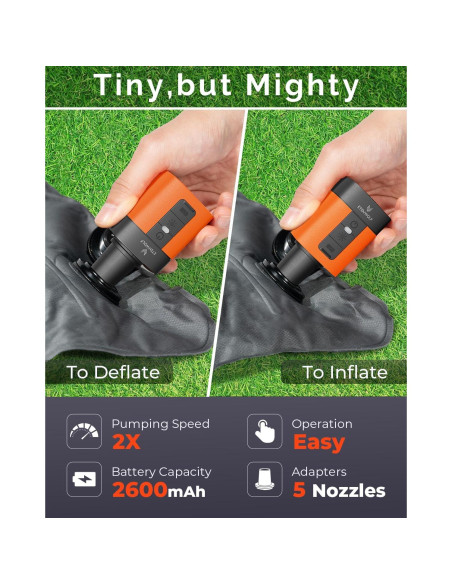 Bomba de Aire ETENWOLF AIR 3 Mini 2600 mAh con Luz LED