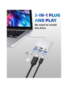 Adaptador USB C a HDMI 4K HJSYWESYUH con Carga PD 100W 2