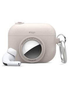 Funda de Silicona elago para AirPods Pro y AirTags - Piedra