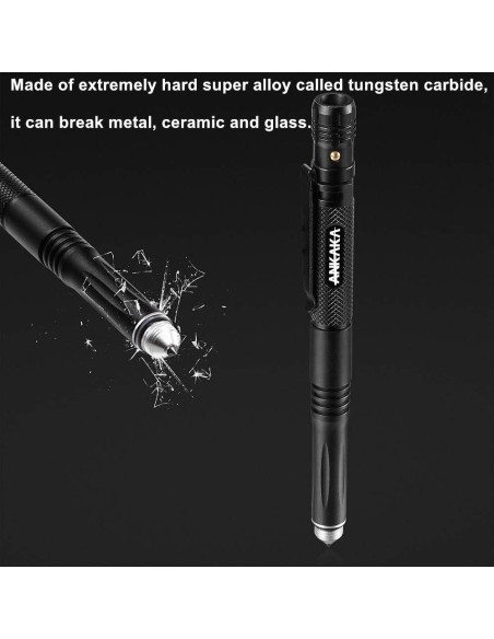 Bolígrafo Táctico 6 en 1 ANKAKA con Linterna y Autodefensa
