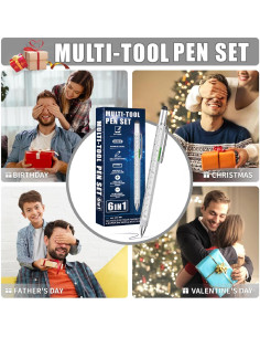 Bolígrafo Multiherramienta 6 en 1 NADRQQE Plata 2