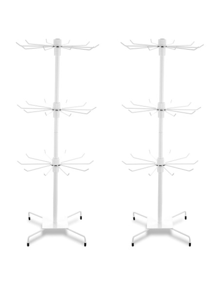 Soporte Giratorio de Joyería Lemecima 3 Niveles Blanco