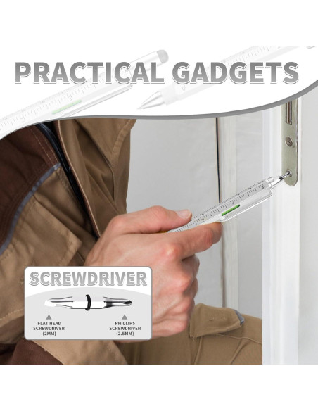 Bolígrafo Multiherramienta 6 en 1 NADRQQE Plata