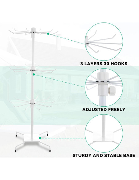 Soporte Giratorio de Joyería Lemecima 3 Niveles Blanco