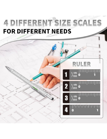 Bolígrafo Multiherramienta 6 en 1 NADRQQE Plata
