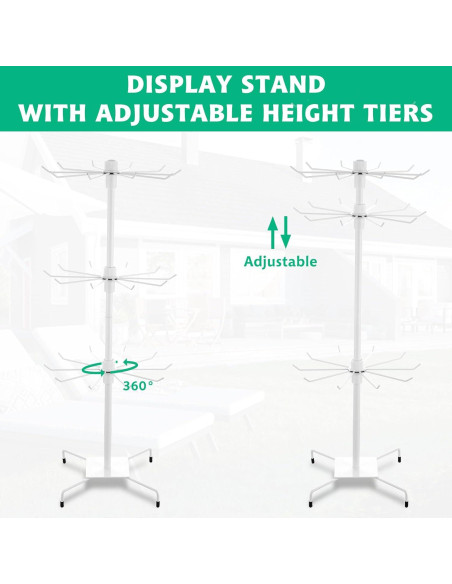 Soporte Giratorio de Joyería Lemecima 3 Niveles Blanco