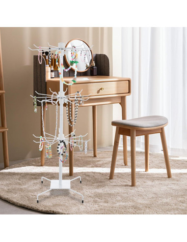 Soporte Giratorio de Joyería Lemecima 3 Niveles Blanco