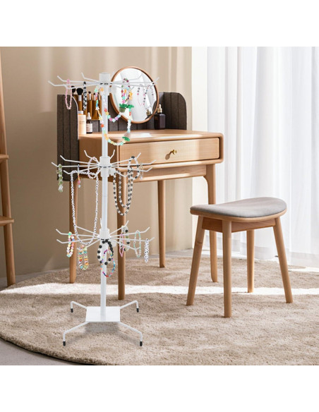Soporte Giratorio de Joyería Lemecima 3 Niveles Blanco