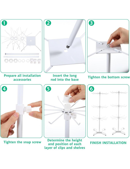 Soporte Giratorio de Joyería Lemecima 3 Niveles Blanco