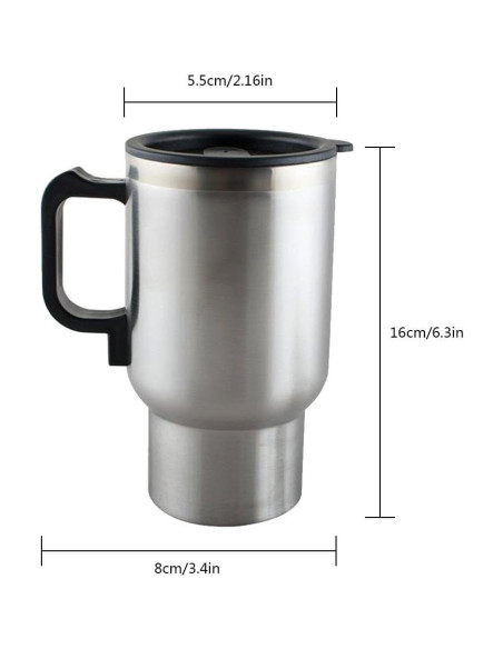 Taza Calentadora de Coche 12V MOSANDON 450ml Acero Inoxidable