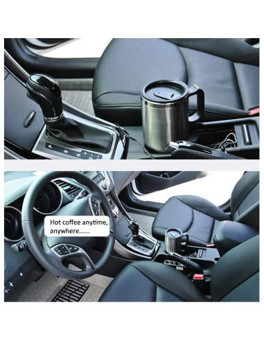 Taza Calentadora de Coche 12V MOSANDON 450ml Acero Inoxidable