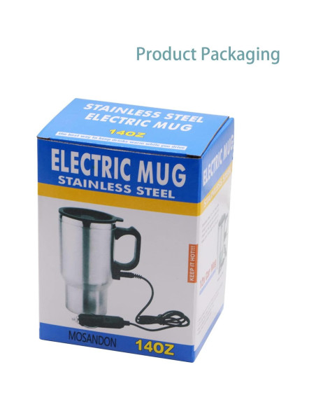 Taza Calentadora de Coche 12V MOSANDON 450ml Acero Inoxidable