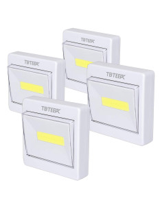 Luz de Armario LED TBTEEK 200 Lúmenes, Batería, 4 Pcs