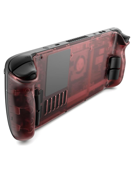 JSAUX Carcasa Trasera Transparente para Steam Deck - Rojo