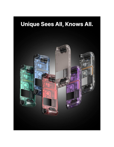 JSAUX Carcasa Trasera Transparente para Steam Deck - Rojo