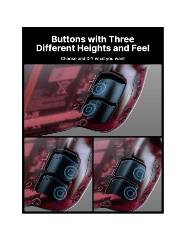 JSAUX Carcasa Trasera Transparente para Steam Deck - Rojo