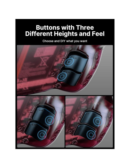 JSAUX Carcasa Trasera Transparente para Steam Deck - Rojo