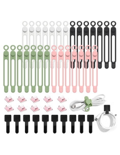 Bridas de Silicona OneLeaf 48Pcs para Organizar Cables