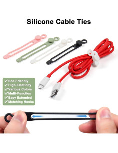 Bridas de Silicona OneLeaf 48Pcs para Organizar Cables 2