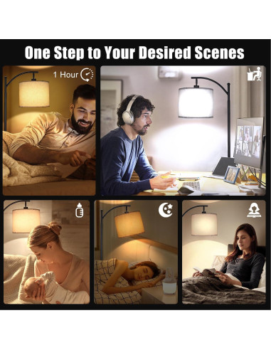 Lámpara de Pie LED Mukuxin 12W Dimmable con Control Remoto