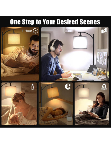 Lámpara de Pie LED Mukuxin 12W Dimmable con Control Remoto