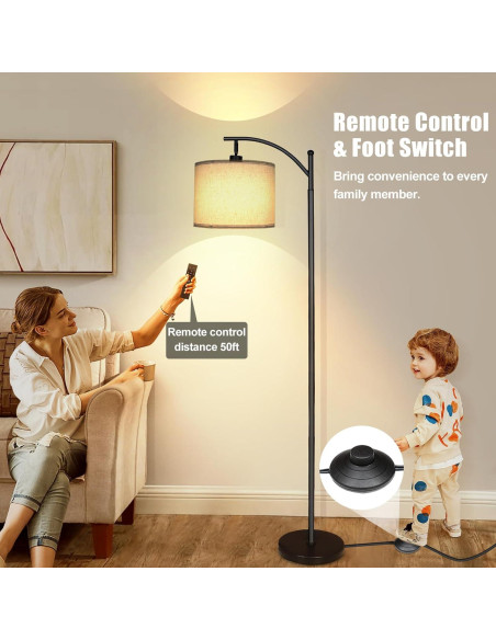 Lámpara de Pie LED Mukuxin 12W Dimmable con Control Remoto