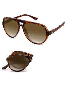 Gafas de sol plegables Newman UV400 con estuche de cuero