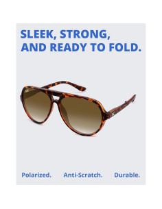 Gafas de sol plegables Newman UV400 con estuche de cuero 2